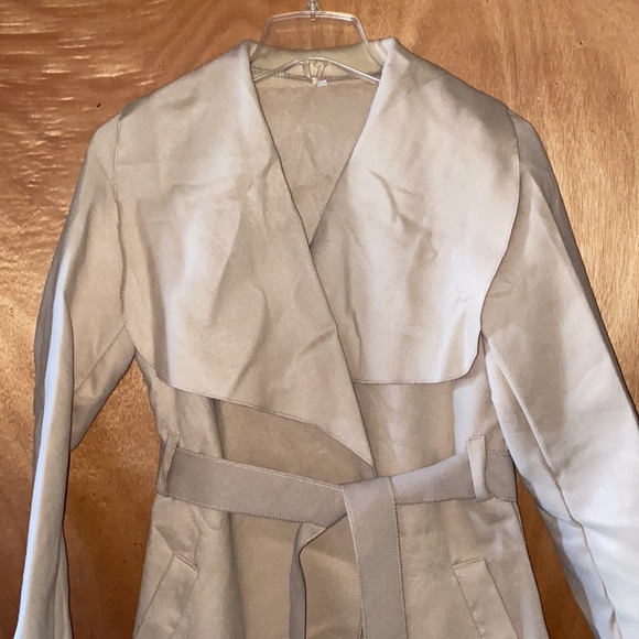 🍂 Long Wool Blend Belted Trench Coat 🍂 - Picture 6 of 8